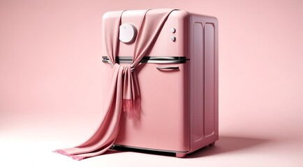 a refrigerator with a feminine pink design