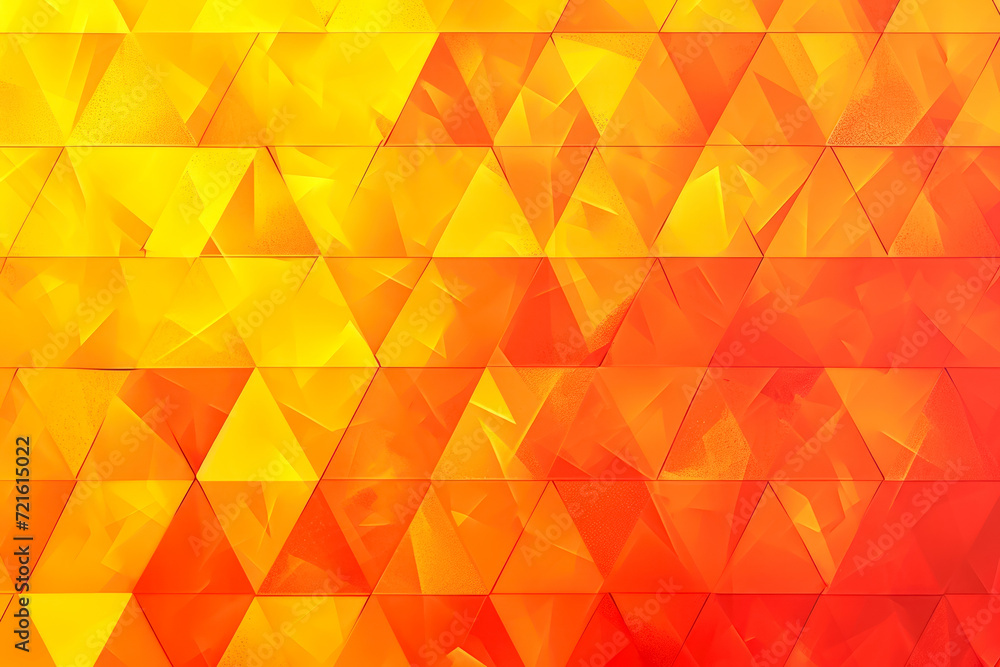 Poster create a pattern of triangles with a gradient of orange and yellow colors