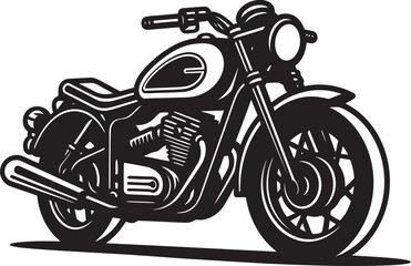 Blackened Motorbike DesignVectorized Biker Silhouette