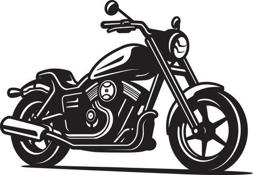 Blackened Motorcycle OutlineVectorized Biker Image