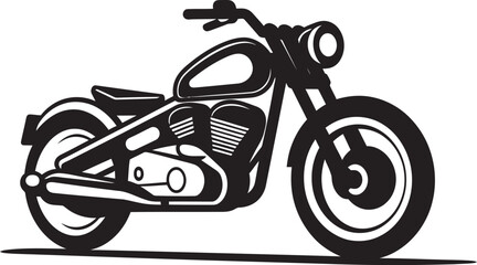 Blackened Motorcycle IllustrationVectorized Street Rider