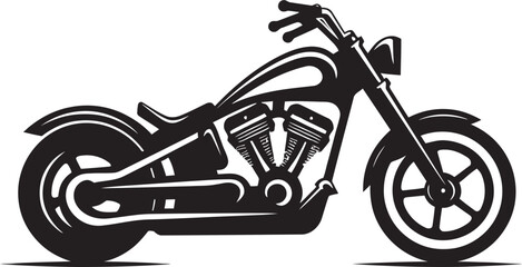 Retro Biker SilhouetteSlick Motorcycle Sketch