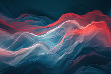 Dynamic Red and Blue Smoke Wave Pattern
 - obrazy, fototapety, plakaty