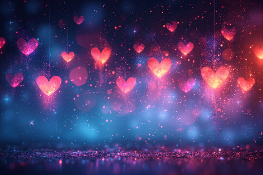 Glowing heart Background, Vector Background, Valentine Background, Space for Text or Image - Generative AI