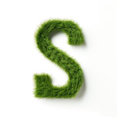 Grass letter S on a white background
