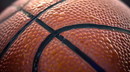 Obraz premium Basketball Microcosm: A Stunning Close-Up for Your Wallpaper Delight. Generative AI