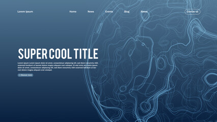 Naklejka premium Landing page abstract design with sphere element. Template for website or app.