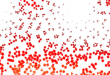 Light Red vector template with crystals, circles, squares.