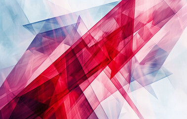 Vivid Red Abstract Geometric Layers
