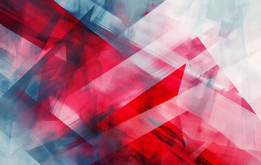 Abstract Red and Blue Geometric Composition
