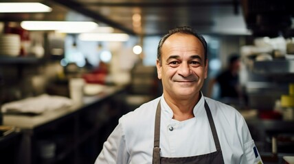 Fototapeta premium Male Chef in an Open Kitchen