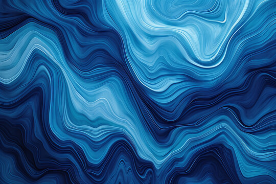 Vibrant abstract digital art featuring a mesmerizing pattern of swirling blue and white, creating a sense of fluid motion
