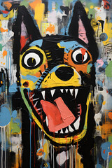 Graffiti Dog on the wall