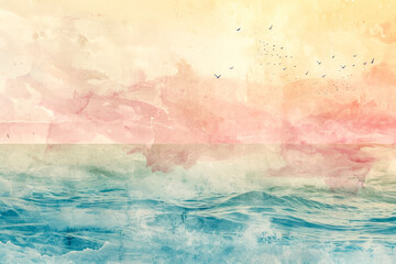 serene and calming design with pastel watercolor washes - obrazy, fototapety, plakaty