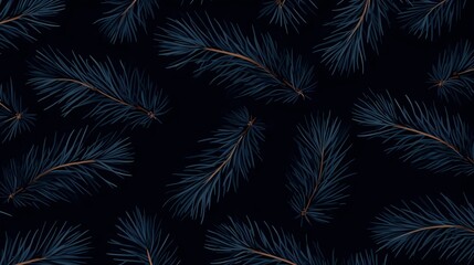 seamless background with coniferous branches pattern, coniferous, fir, 