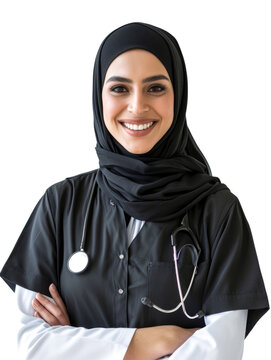 arab woman nurse doctor medical specialist transparent background