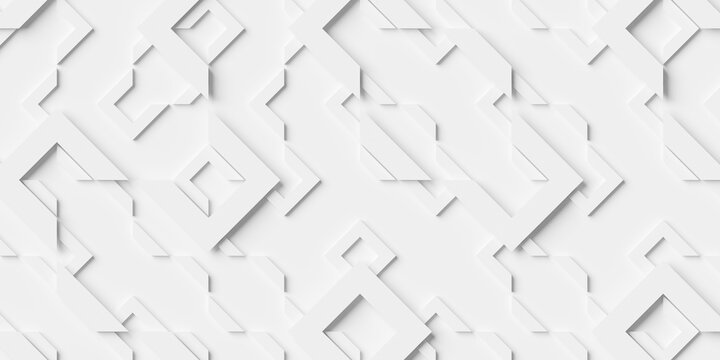 Two layers white geometry shapes modern technology futuristic background wallpaper banner template