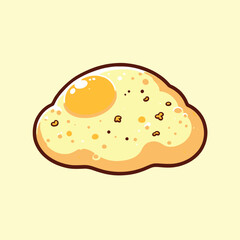 Sunny Side Up Omelette Illustration