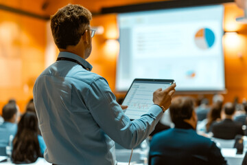 customer attending a sales seminar and learning about effective sales techniques