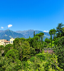 Gärten von Schloss Trauttmansdorff in Meran, Südtirol (Italien)	
