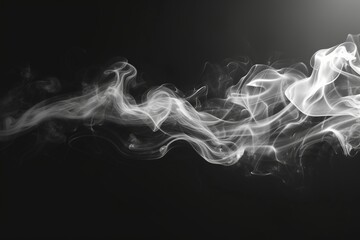 Smoke Rising on Black Background - obrazy, fototapety, plakaty
