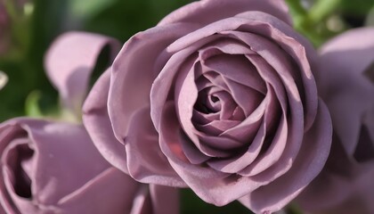 Mauve pink rose close up
