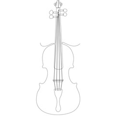 continuous line drawing of violin minimalist design