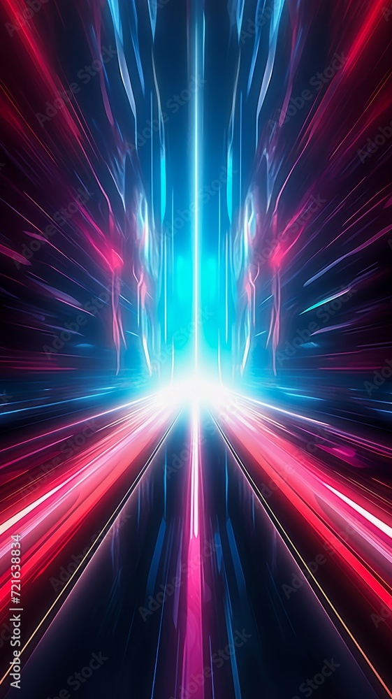 Poster vibrant abstract background with colorful lines. generative ai.