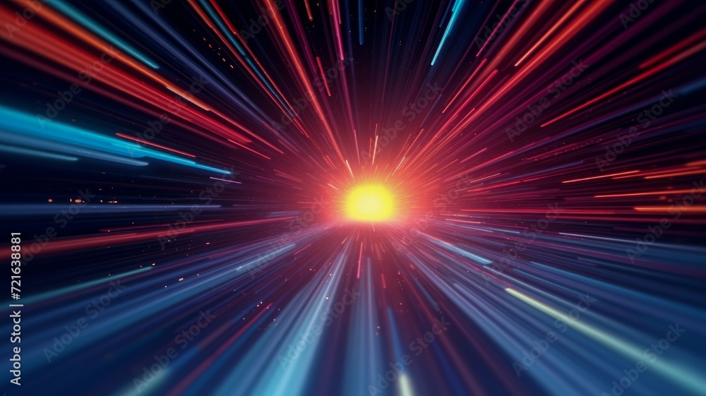 Poster abstract background with bright lights and lines. generative ai.