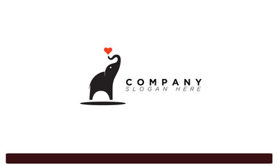 elephent with heart creative and attractive logo for company and branding 