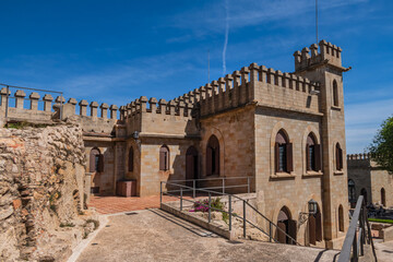 Xativa Castle or Castillo de Xativa - ancient fortification on the ancient roadway Via Augusta in Spain. Xativa, Spain, Europe.