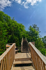 Nicely done boardwalk on the beach takes you into the park - scenes from Bayfield, Huron County, ON, Canada