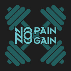 No Pain No Gain Gym Tshirt Design 