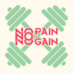 No Pain No Gain Gym Tshirt Design 