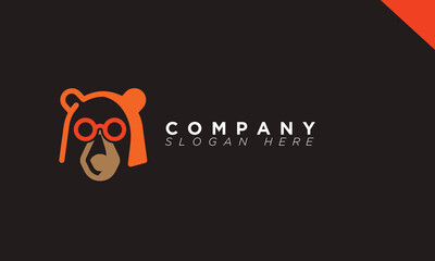 bear with glasses Creative and colorful logo for branding and company