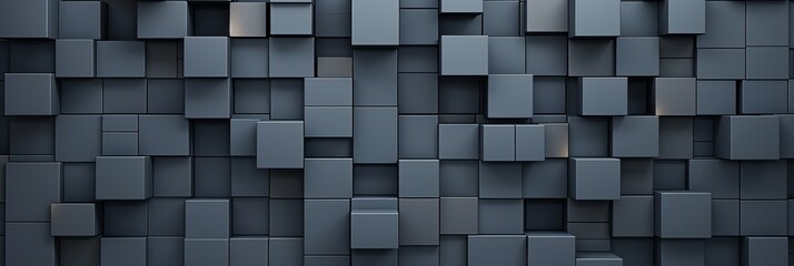 Minimalist 3d grey colour cube background with geometric shapes for cover and web visualisation, banner