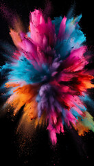 a colour lead element, colour life theme poster keywords A poster with a colour theme that represents life, featuring a lead element in colour，a colorful colorful powder explosion