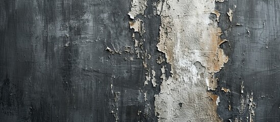 Stunning Grey Abstract Background with Painted Iridescent Details on an Old Weathered Wall
