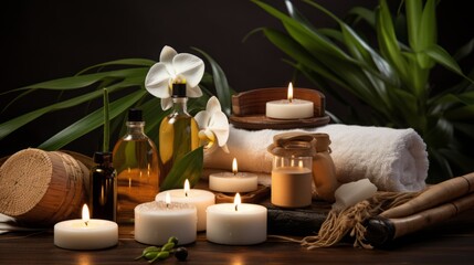 
A spa scene highlighting organic skincare products, emphasizing the importance of natural ingredients.