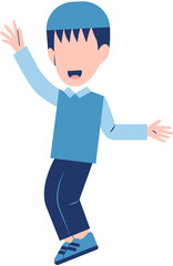 Character Of Happy Muslim Boy
