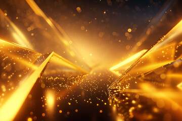 abstract background with golden rays of light, generative Ai