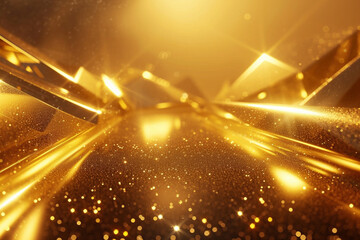 abstract background with golden rays of light, generative Ai
