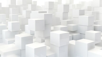 High quality abstract white and grey colours 3d cube background with minimalist geometric shapes and design, banner