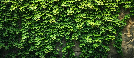 Enchanting Charm of an Old Wall Covered in Lush Green Ivy against a Captivating Background