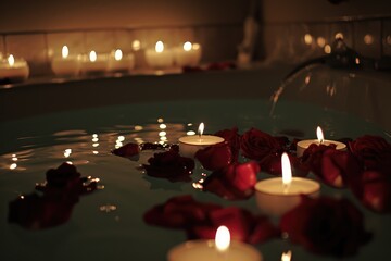 Soothing Ambiance: Immerse Yourself in Tranquility with Candles in a Spa, Creating a Harmonious Setting for Relaxation, Massage, and the Renewal of Both Body and Mind.

