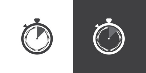 Stopwatch and Timer icon symbol vector illustration in flat style. 