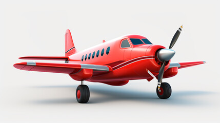 Obraz na płótnie Canvas 3d cartoon plane red color design element