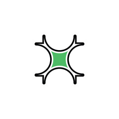 line tetter x logo icon vector design element