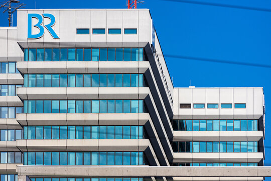 munich, bavaria, germany - 09 01 2024: the br television and radio building in munich