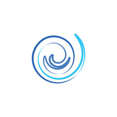 water wave symbol stylized logo vector icon